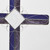 Detail of Very Large Cross with Iridized Jewel and Fancy Wire Work Art Glass Suncatcher - in Purple Cathedral and Purple/White Opalescent - by KOG Kokomo Opalescent Glass Detail of Very Large Cross with Iridized Jewel and Fancy Wire Work Art Glass Suncatcher - in Purple Cathedral and Purple/White Opalescent - by KOG Kokomo Opalescent Glass