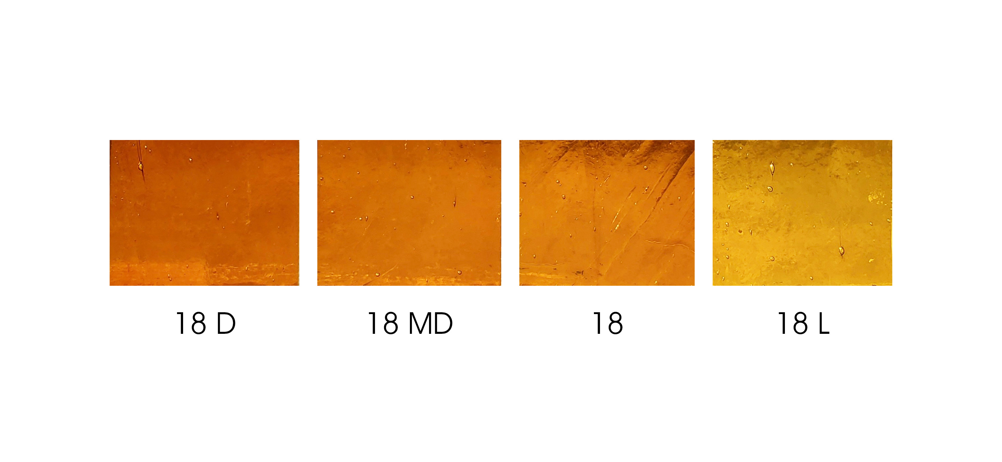 a diagram showing the opacity and transparency of four different glass densities