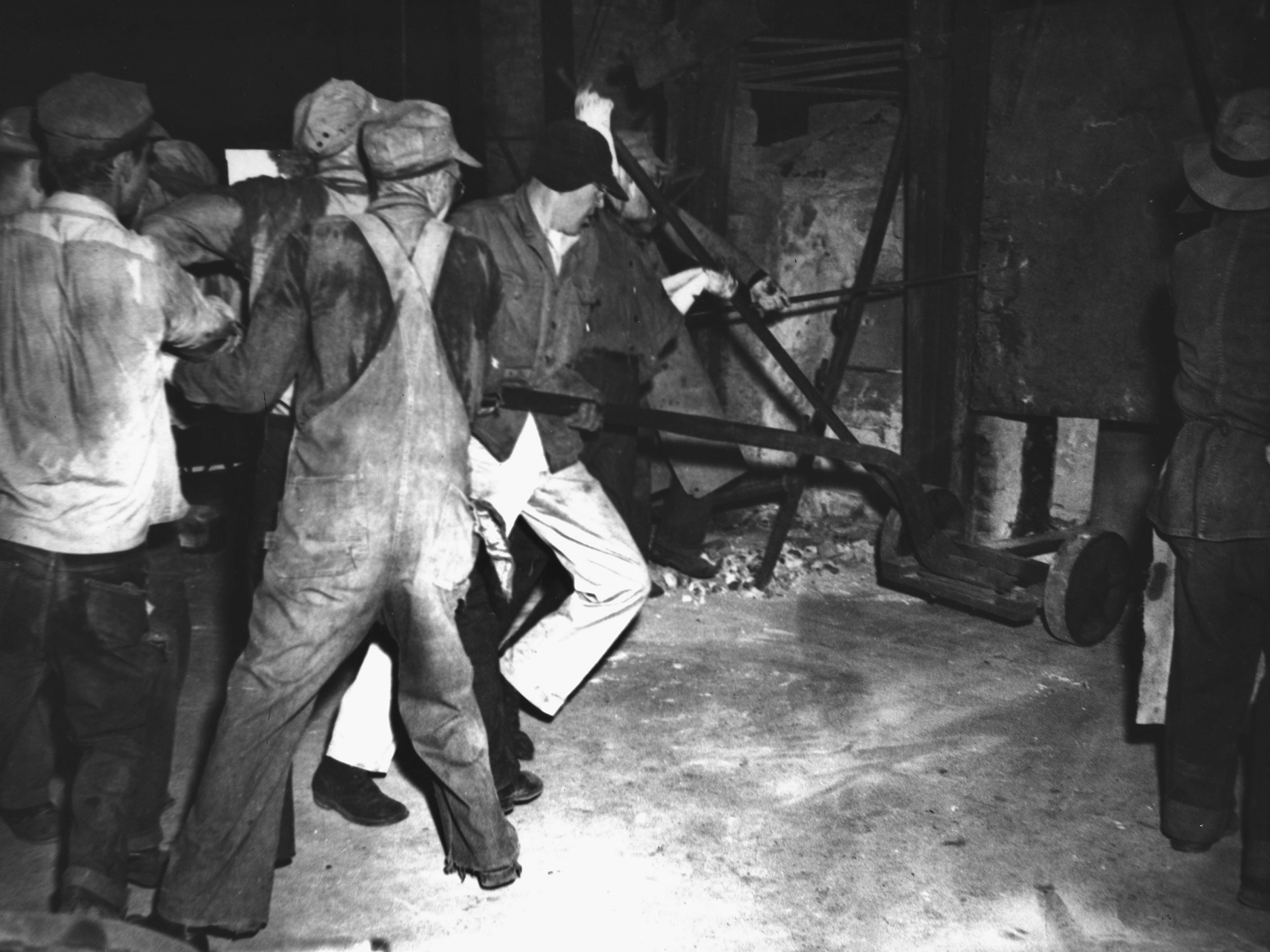 vintage image of men working in the factory