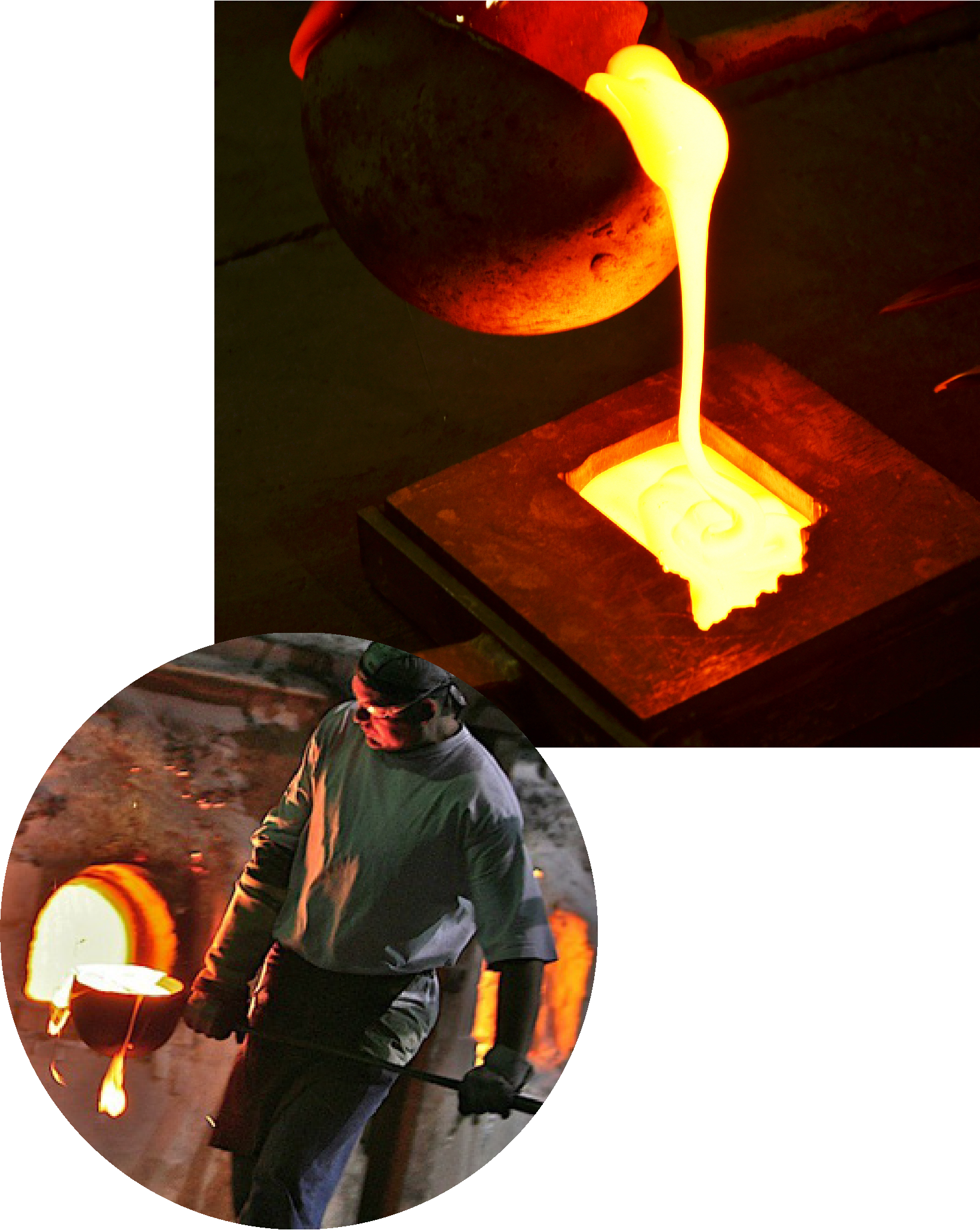 images factory employees working with molten glass