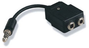 Avcomm GA Plug to Helicopter Plug Adapter