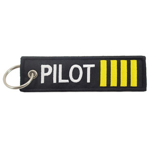 Pilot 4 Stripe Embroidered Keychain