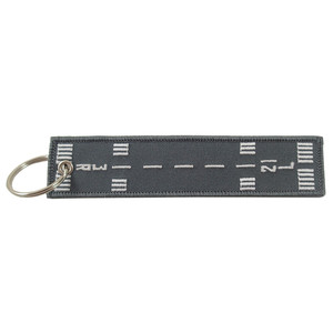 Runway 21L-3R Embroidered Keychain