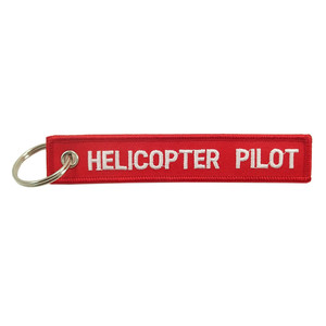 Helicopter Pilot Embroidered Keychain