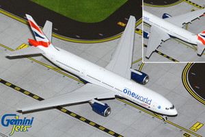 GeminiJets British Airways 777-200ER 1/400 One World Reg# G-YMMR Flaps Down