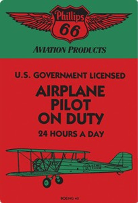 Airplane Pilot On Duty Vintage Sign