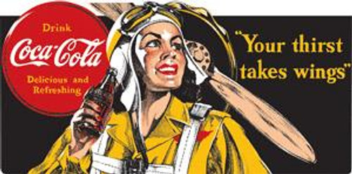 Coke Aviator Sign-Woman