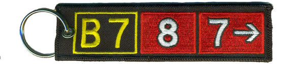 Embroidered Boeing B787 Taxiway Sign Keychain