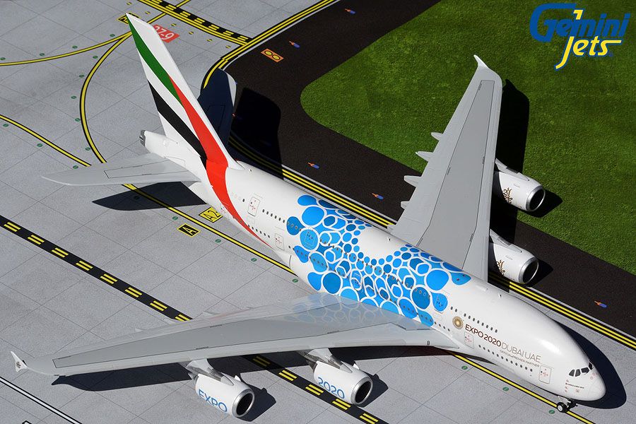 Gemini200 Emirates A380 1/200 Reg# A6-EOT Expo 2020 Blue