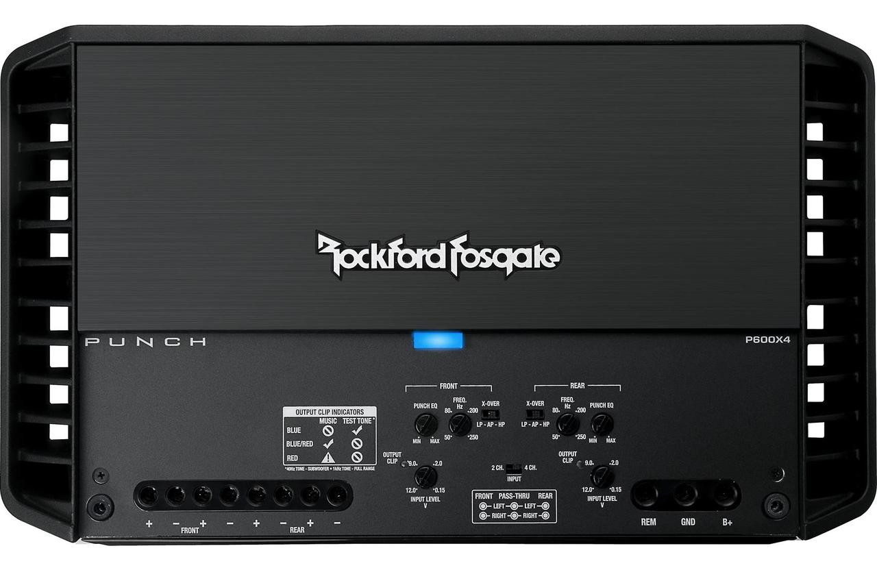 Rockford Fosgate P600X4 Punch 4-Channel Car Amplifier — 75W RMS x