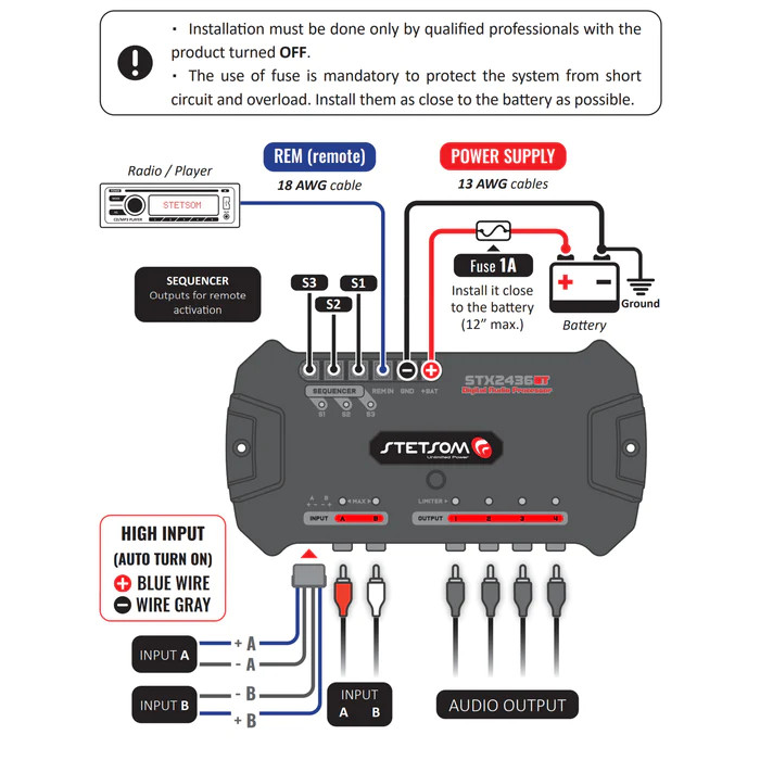 Stetsom STX 2436 Bluetooth DSP Crossover & Equalizer 4 Output 