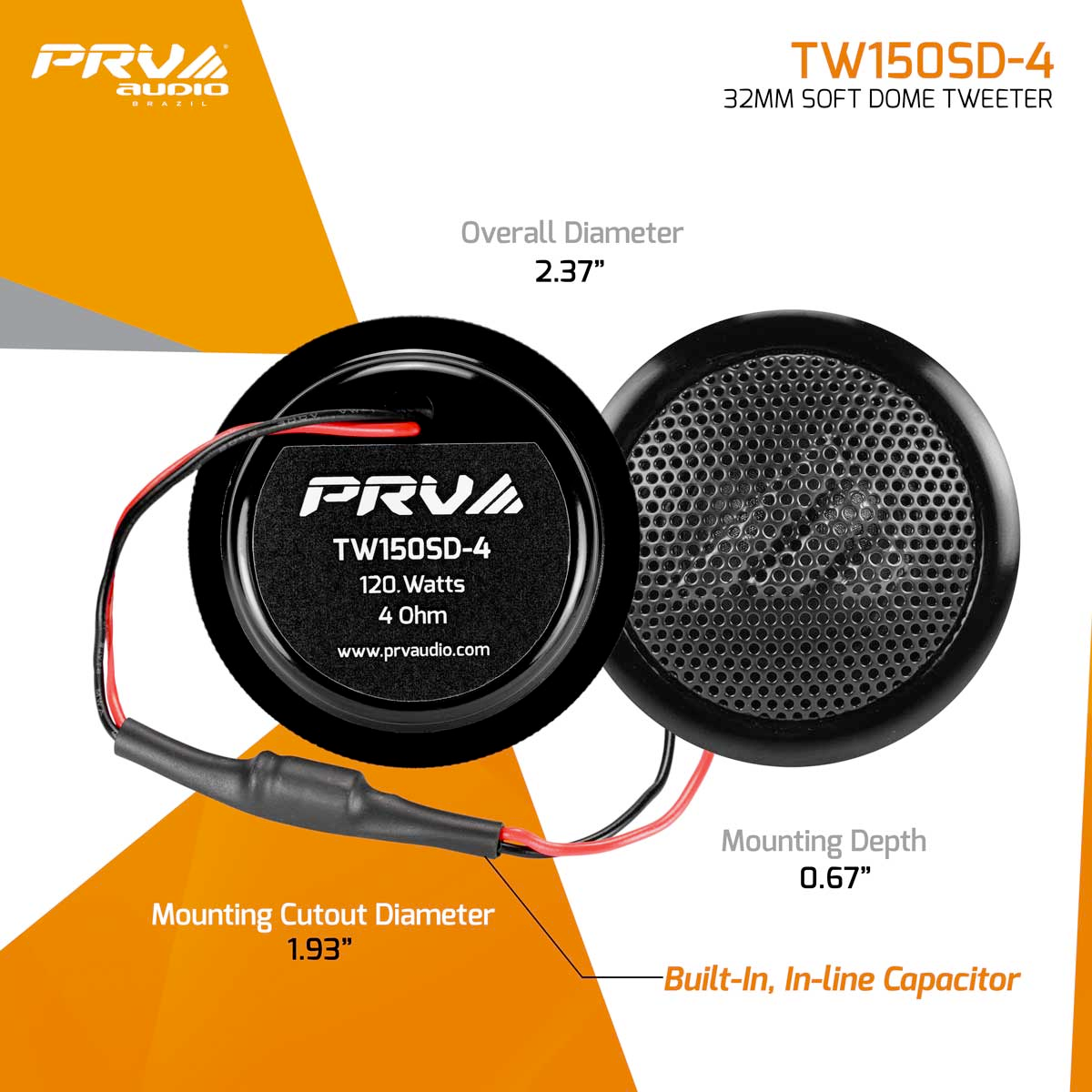 PRV Audio TW150SD-4 32mm Silk Dome Tweeter (Pair) - Singh Electronics