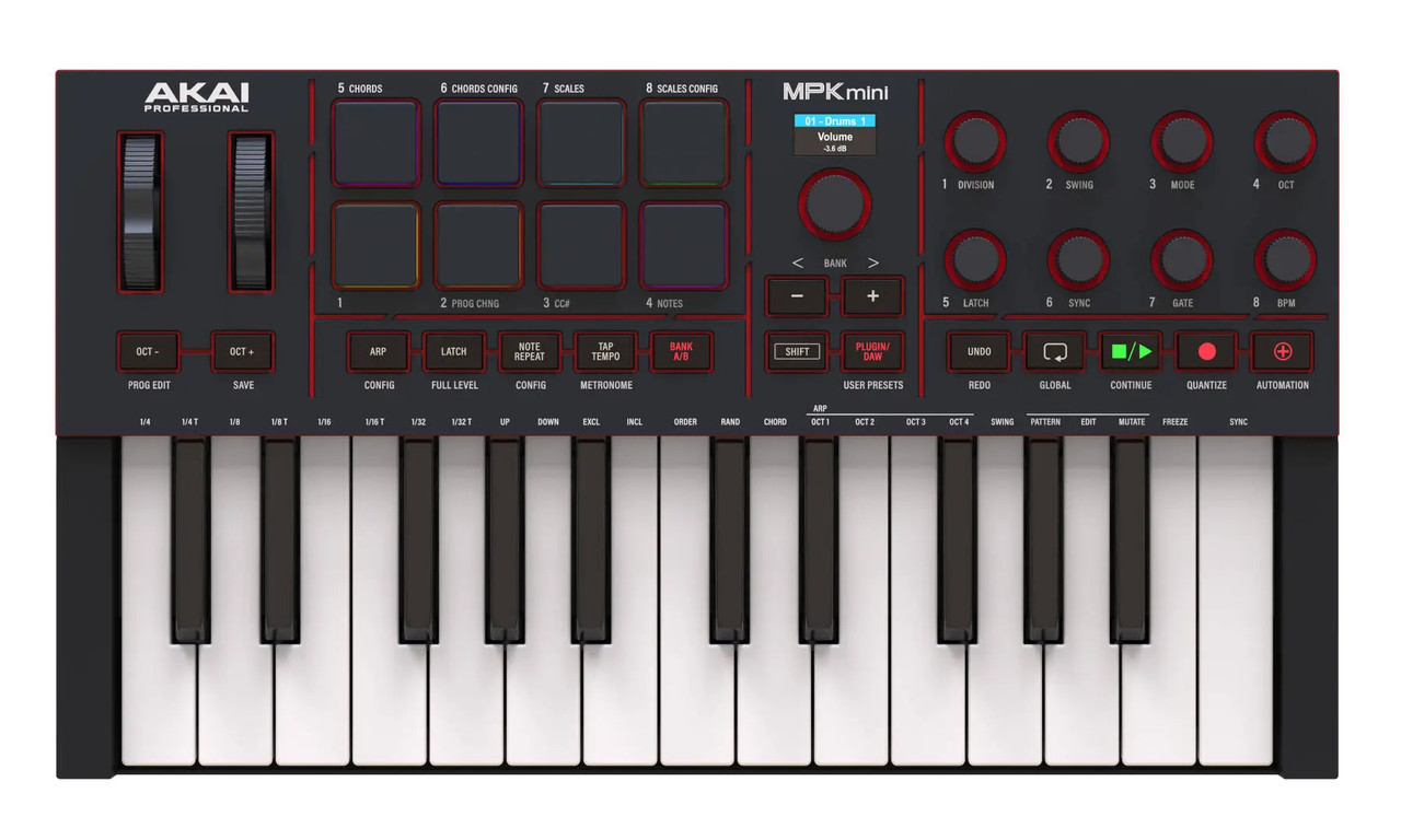 Akai Professional MPK Mini 4B Compact MIDI Controller - Black
