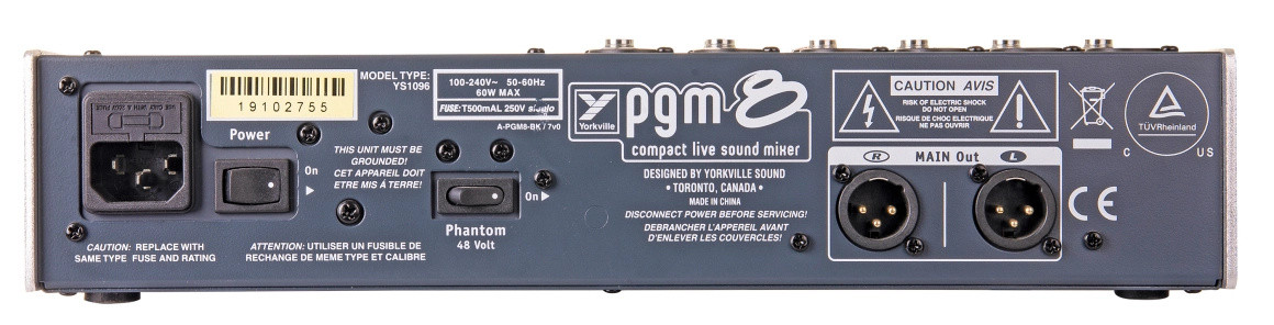 Yorkville PGM8 8-Channel Mixer with Effects - Singh Electronics