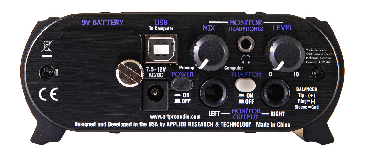 Art Pro Audio USB DUAL PRE PS 2-Channel Preamp and Digital Audio ...