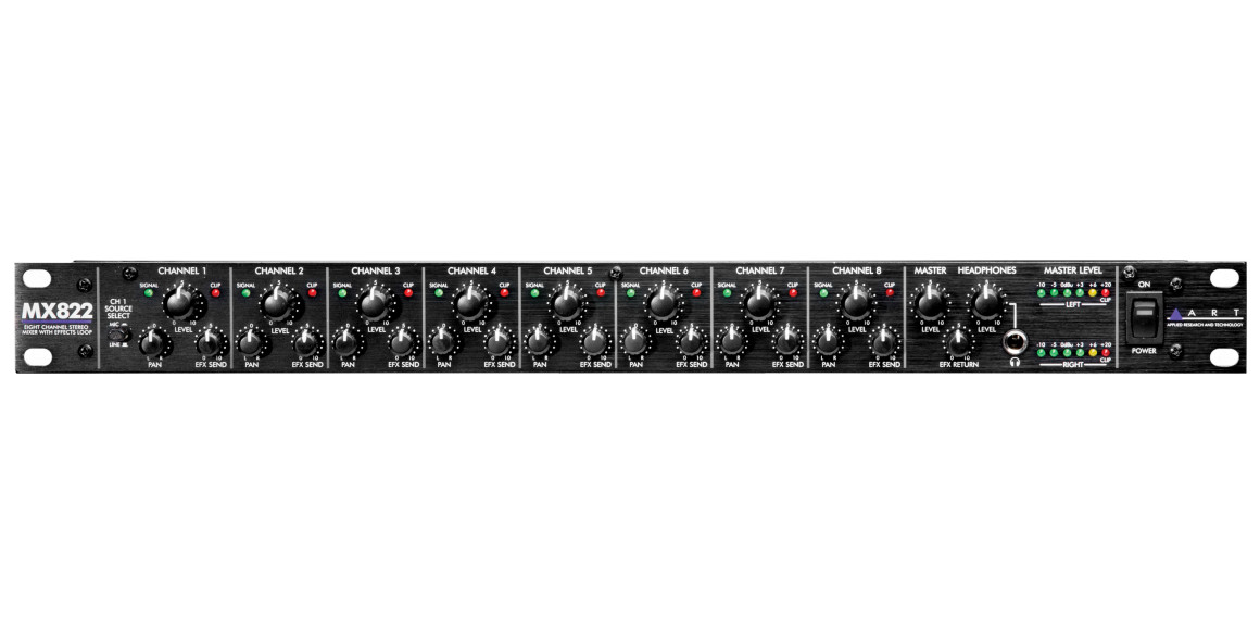 Art Pro Audio MX822 8-Channel Stereo Rackmount Mixer - Singh