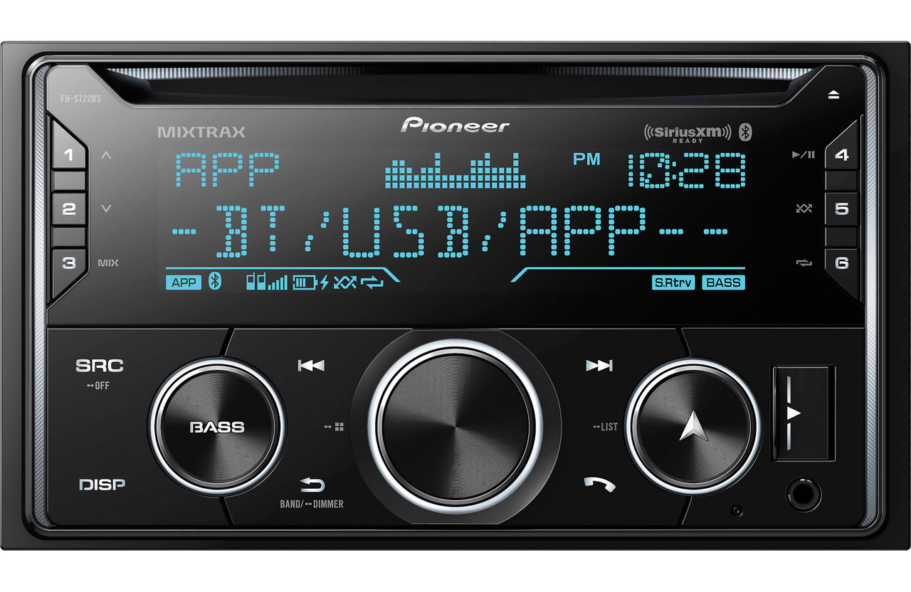 Pioneer FH-S722BS Black Double DIN CD Receiver With Built-In
