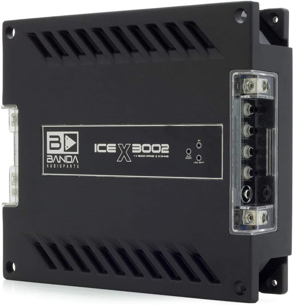 Banda Ice X 3002-1 Channel 3000 Watts RMS Car Amplifier - 2 Ohm