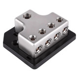Skar Audio SK-DIST-BLK2 1 x 1/0 or 4 Gauge to 4 x 4 or 8 Gauge Power Distribution Block