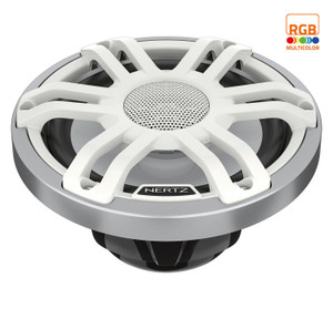 Hertz HMX 6.5 S-LD-SW  6-1/2" 75W RMS 2-Way Marine Speakers with LED Lighting - Silver/White 