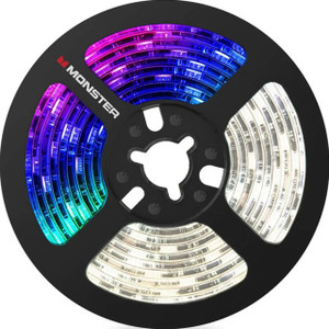 Monster MLB71027BLK 6.5ft Multi-Color and Multi-White LED Light Strip