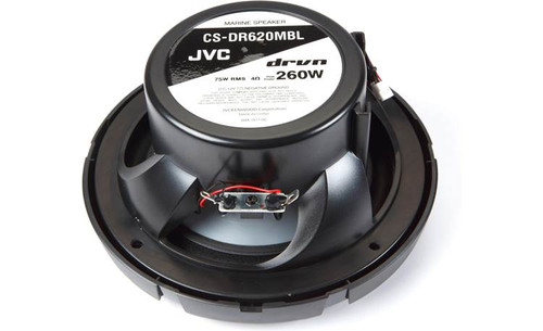 JVC CS-DR620MBL 6.5" 75W RMS Marine Speakers with Built-in LED Lights - Black 