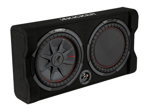 Kicker 48TRTP122 12" 500W RMS Thin Down Firing Subwoofer Enclosure with Passive Radiator - 2 Ohm