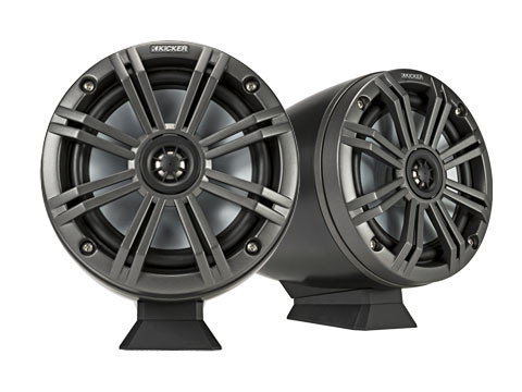Kicker 46KMFC65 6.5" Marine Coaxial Tower Speaker System - Black 