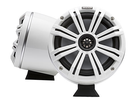 Kicker 46KMFC8W 8" Loaded Flat-Mount Marine Tower Speakers - White 