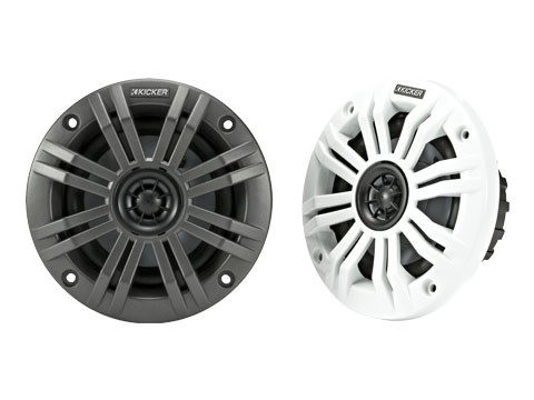 Kicker 45KM44 4" 2-Way Marine Coaxial Speakers - 4 Ohm 