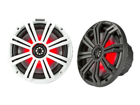 Kicker 45KM84L 8" 150W RMS 2-Way Marine Speakers with LED Lighting