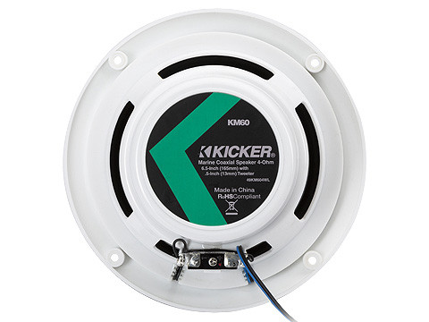 Kicker 49KM604WL 6-1/2" 50W RMS 2-Way Marine Speakers with Blue LED Lighting