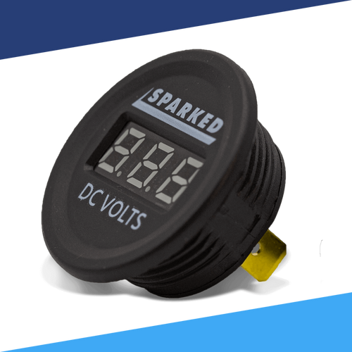 Sparked Innovations Single 12VDC Voltmeter Battery Voltage Monitor