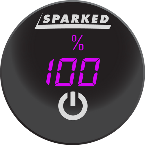 Sparked Innovations DC Voltmeter Battery Capacity Monitor Gauge with Onboard Capacitive Touch Switch