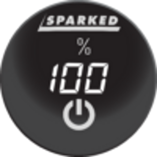 Sparked Innovations DC Voltmeter Battery Capacity Monitor Gauge with Onboard Capacitive Touch Switch