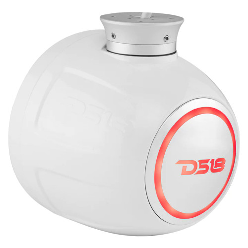 DS18 NXL-PS6W Hydro 6.5" Pod 100W RMS Marine Speaker with Integrated RGB LED Lights (Pair) - White