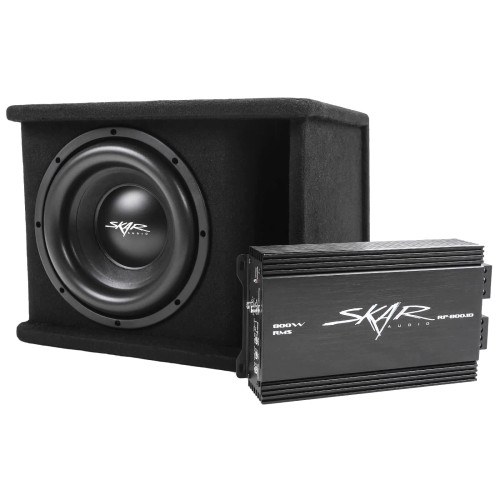 Skar Audio BNDLE-SDR-1X10D2 Single 10" 600W RMS SDR Series Complete Subwoofer Package with Vented Enclosure and Amplifier