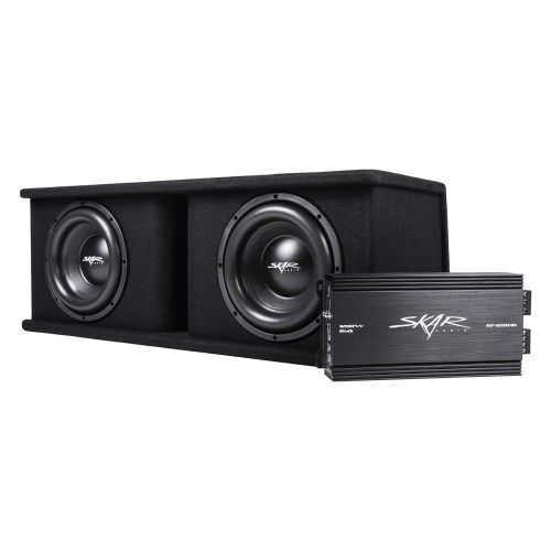 Skar Audio BNDLE-SDR-2X10D4 Dual 10" 600W RMS SDR Series Complete Subwoofer Package with Vented Enclosure and Amplifier