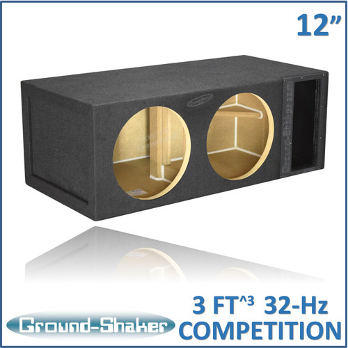 Ground Shaker 32HZ212B Black 12" Dual Competition 32Hz Ported Sub Box