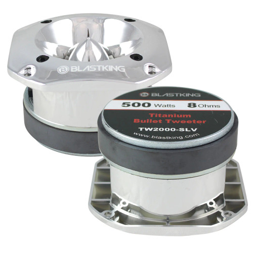 BlastKing TW2000 500 Watts Max 4x4" 1.5 inch VC Titanium Bullet Tweeter