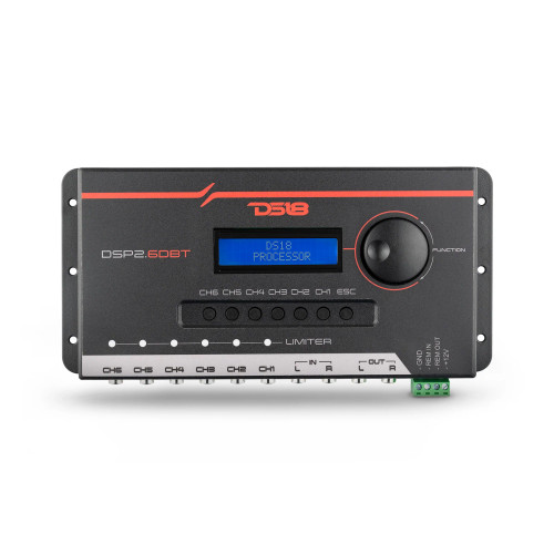 DS18 DSP2.6DBT 2-Channel and 6-Channel Out Digital Sound Processor with Bluetooth and LCD Screen