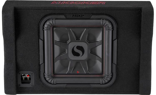Kicker 49L7TDF122 Single 12" 600W RMS Down-Firing Enclosure with L7T Shallow-Mount Subwoofer - 2 Ohm