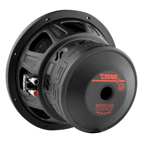 DS18 ZR10.4D 10" 700W RMS Car Subwoofer - Dual 4 Ohm