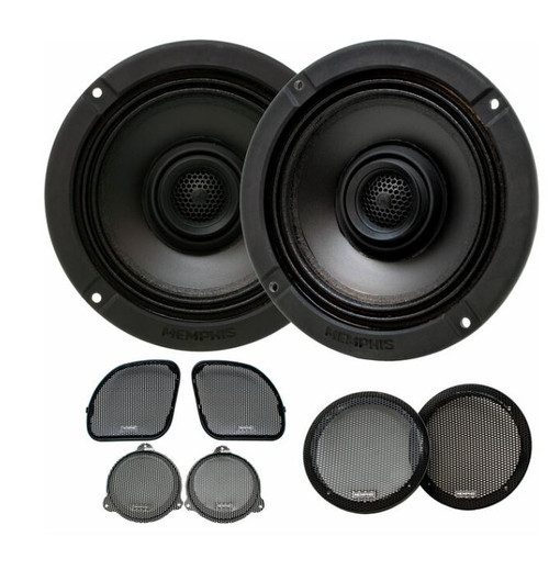 Memphis Audio MXAHDPRO4 Harley Davidson 6.5" 75W RMS 4-Speaker Direct Fit OEM Kit with Amplifier