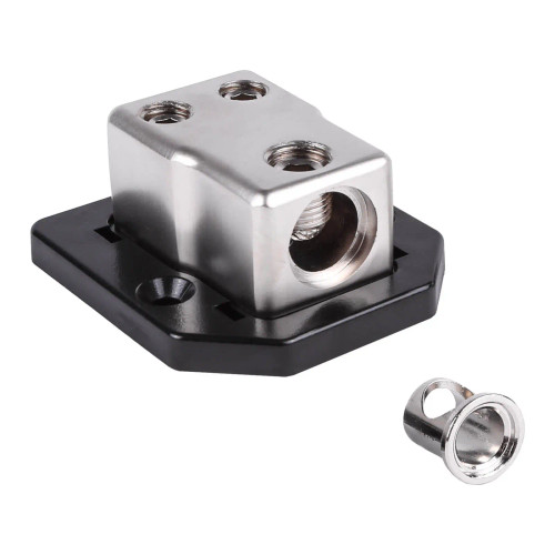 Skar Audio SK-DIST-BLK1 1 x 1/0 or 4 Gauge to 2 x 4 or 8 Gauge Power Distribution Block