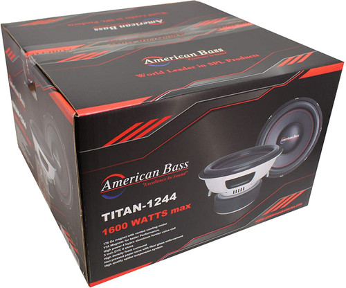 American Bass TITAN-1244 12" 600W RMS Subwoofer - Dual 4 Ohm