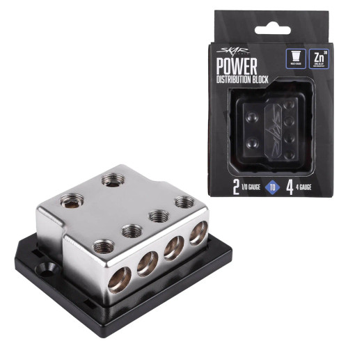 Skar Audio SK-DIST-BLK4 2 x 1/0 Gauge to 4 x 4 Gauge Power Distribution Block