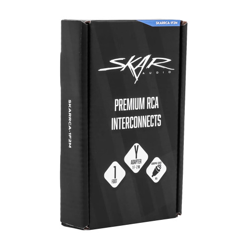 Skar Audio SKARRCA-1F2M 1-Female to 2-Male RCA Y-Adapter Cable