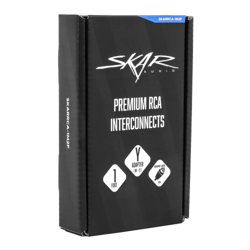 Skar Audio SKARRCA-1M2F 1-Male to 2-Female RCA Y-Adapter Cable