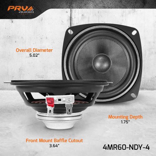 PRV Audio 4MR60-NDY-4 4" Neodymium Midrange Loudspeaker - 4 Ohm